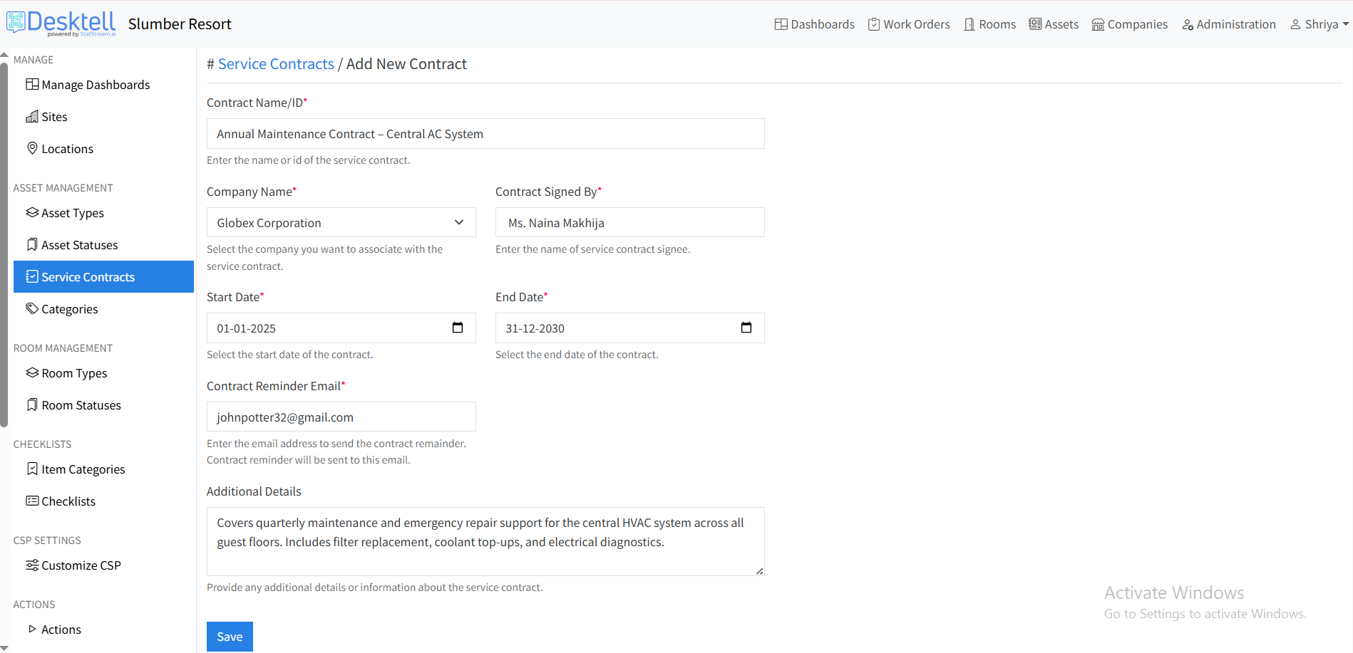 Service Contracts