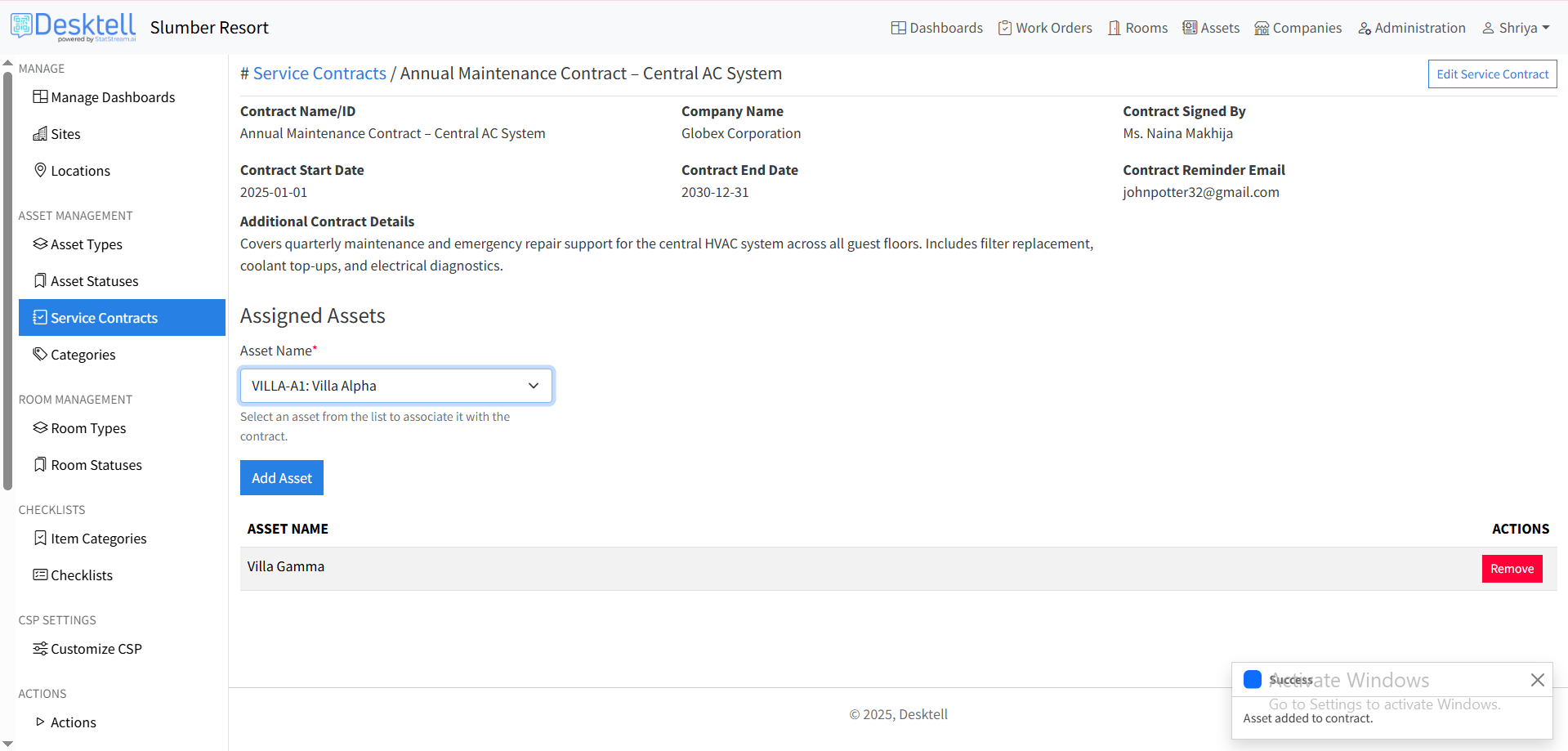 Service Contract